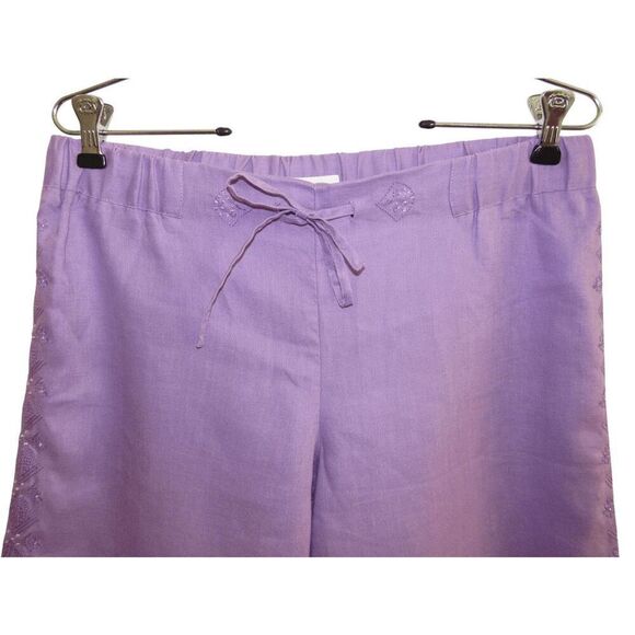 Liz Claiborne Livvy Petite Linen Cropped Pants Sz 6P - Picture 2 of 8